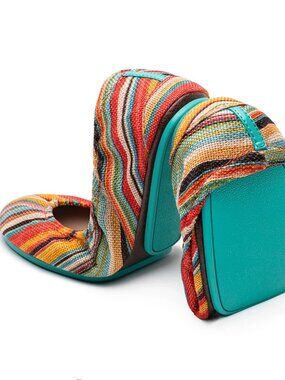 TIEKS Sunset Stripe Ballet Flats Multicolor *Worn Once* Vegan Collection